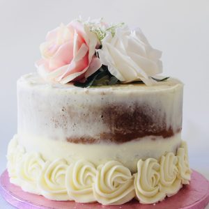 Image of single tier naked Wedding Cake