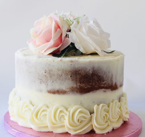 Image of single tier naked Wedding Cake